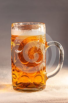 Traditional Octoberfest Bavarian beer in a big one liter mug wit