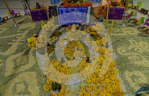 Traditional offering represented the day of the dead in Mexican customs, Mixtec offering photo