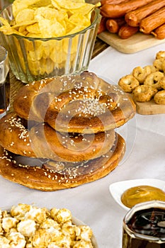 Traditional oktober fest food on a table