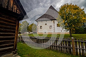 Traditional old architecture in Slovak village Pribylina