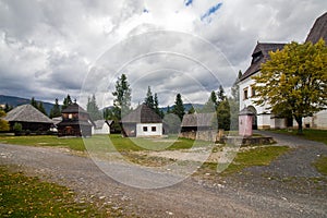 Traditional old architecture in Slovak village Pribylina