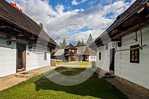 Traditional old architecture in Slovak village Pribylina