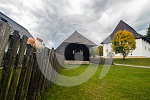 Traditional old architecture in Slovak village Pribylina