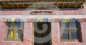 Traditional old building in Tibetan Buddhist monastery Arou Da Temple in Qinghai China