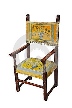 Traditional old chair on white