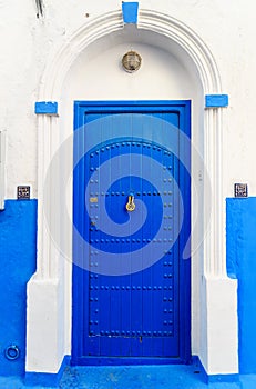 Traditional old door in Kasbah of the Udayas. Rabat. Morocco