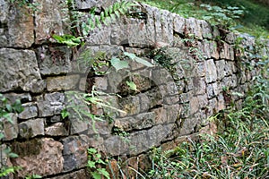 Traditional old dry stone wall background