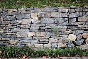 Traditional old dry stone wall background