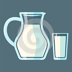 Traditional old fashioned glass milk jug bottle healthy beverage dairy drink food container natural breakfast nutritiou