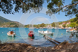 Traditional old Greek fishing boats