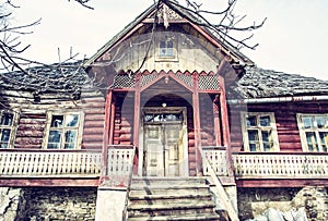 Traditional old house in Zdiar village, old filter