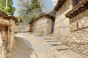 A traditional old street, Koprivshtitsa Bulgaria photo