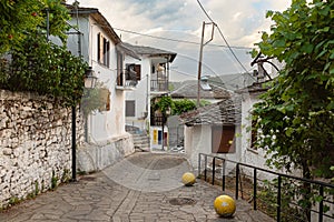 Traditional old village of Panagia at sunset, Thassos Island, Greece
