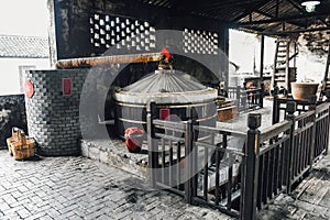 The traditional Old white liquor or Rice whisky factory in China