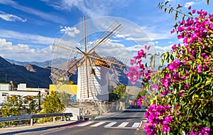 Traditional old windmill in Mogan