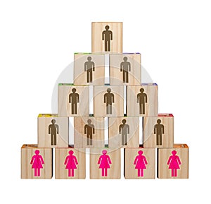 Traditional organization with women in menial positions