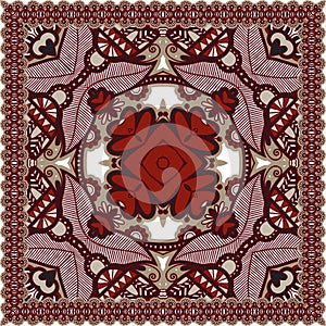 Traditional ornamental floral paisley bandanna.