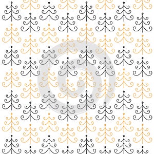 Traditional Ornamental Trees Pattern Texture Background
