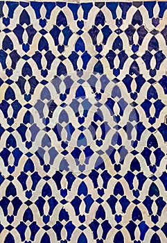 Traditional ornate Moroccan Zellige Tile Pattern in a riad