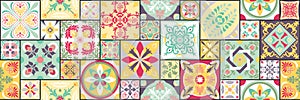Traditional ornate Portuguese decorative tile color azulejos. Abstract background.