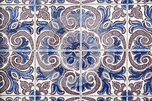 Traditional ornate portuguese decorative tiles