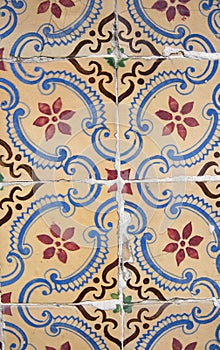 Traditional ornate portuguese decorative tiles