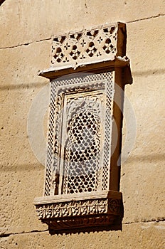 Traditional ornate window of old haveli,Jaisalmer,India