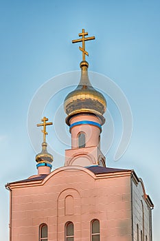 Traditional orthodox church in Frunze, small village in Crimea photo