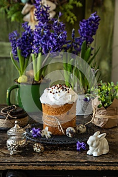 Traditional Orthodox Easter bread Kulich,