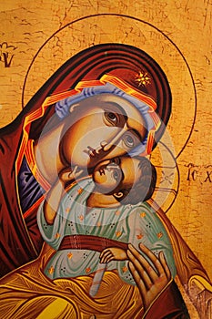 Traditional orthodox icon of Mother Mary