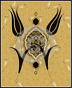 Traditional ottoman turkish tulip design