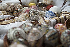 Traditional painted Easter egg from Bucovina, Romania.