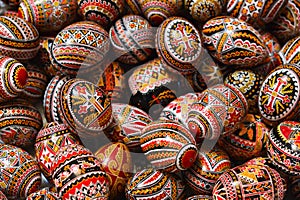 Traditional painted eggs for the orthodox Easter in Romania