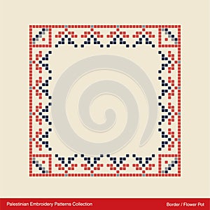 Traditional Palestinian Embroidery Border Patterns.