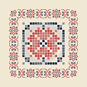 Traditional Palestinian Embroidery Pattern.