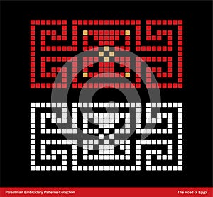 Traditional palestinian Embroidery Pattern Road of Egypt.