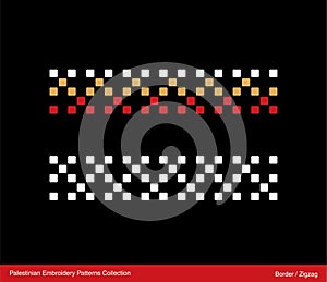 Traditional palestinian Embroidery Pattern Zigzag.