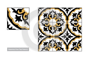 Traditional Palestinian Floor Tiles Seamless pattern.