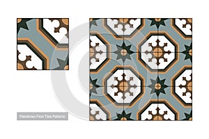 Traditional Palestinian Floor Tiles Seamless pattern.