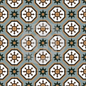 Traditional Palestinian Floor Tiles Seamless pattern.