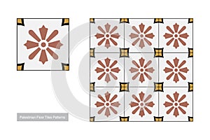 Traditional Palestinian Floor Tiles Seamless pattern.