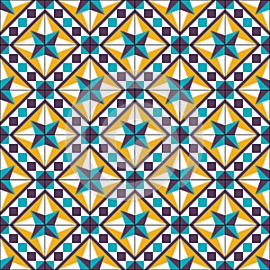 Traditional Palestinian Floor Tiles Seamless pattern.