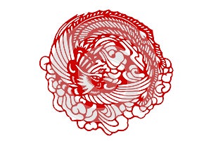 The traditional paper-cut the Chinese phoenix