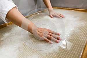 The traditional papermaking photo