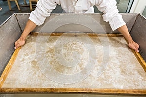 The traditional papermaking photo