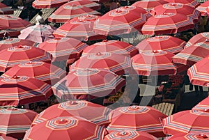 Traditional parasols on the Zagreb - Croatia marke photo