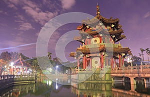 Traditional pavilion at 228 Peace Park in Taipei Taiwan.