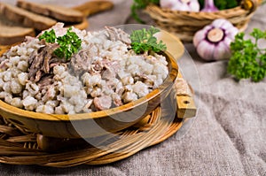 Traditional pearl barley porridge