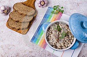 Traditional pearl barley porridge