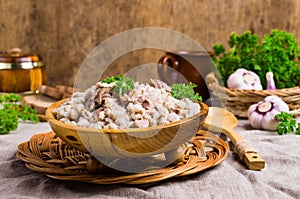 Traditional pearl barley porridge